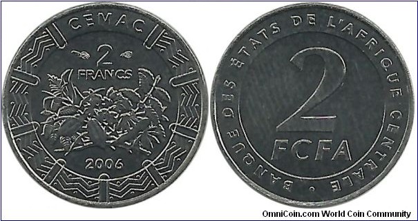 CentralAfrican States 2 Francs 2006