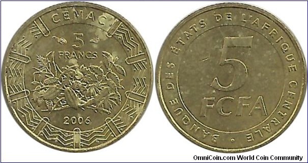 CentralAfrican States 5 Francs 2006