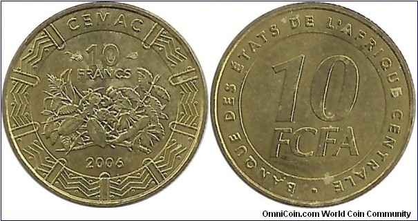 CentralAfrican States 10 Francs 2006