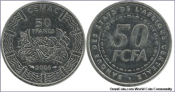 CentralAfrican States 50 Francs 2006