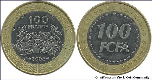 CentralAfrican States 100 Francs 2006