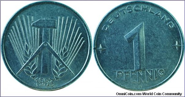 E.Germany(DDR)1Pfennig-km5-1953