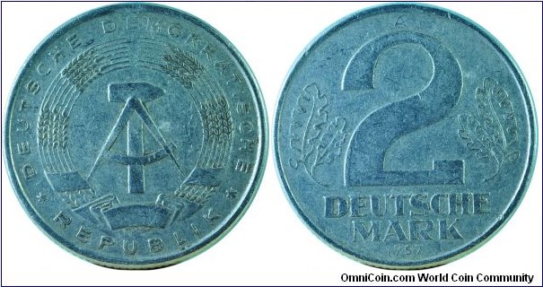 E.Germany(DDR)2Mark-km14-1957