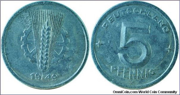 E.Germany(DDR)5Pfennig-km2-1949