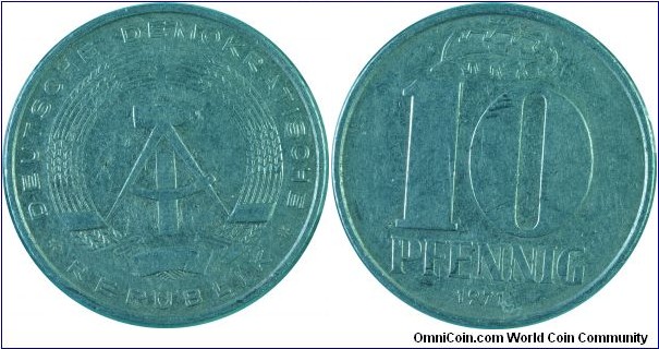 E.Germany(DDR)10Pfennig-km10-1971