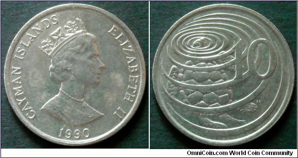 Cayman Islands 10 cents.
1990