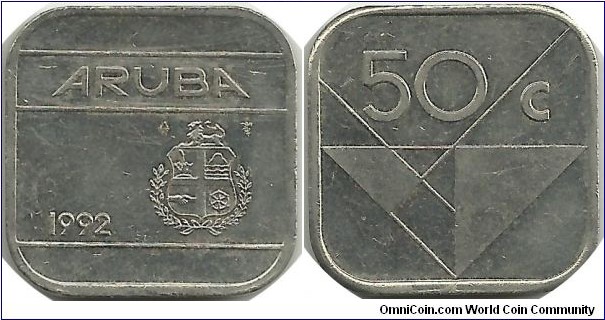 Aruba 50 Cents 1992