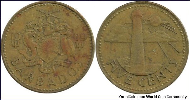 Barbados 5 Cents 1979