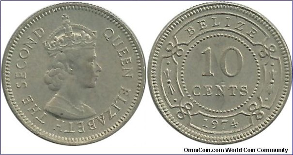 Belize 10 Cents 1974