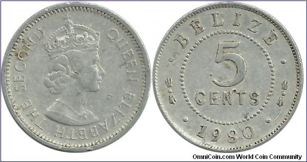 Belize 5 Cents 1980
