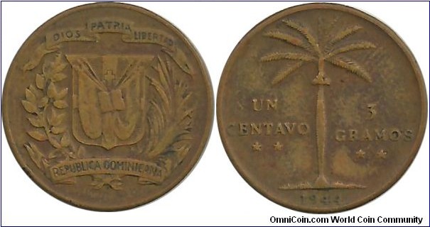 DominicanRepublic 1 Centavo 1944