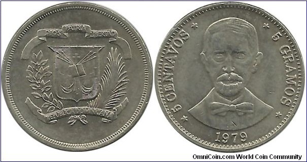 DominicanRepublic 5 Centavos 1979