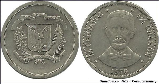 DominicanRepublic 25 Centavos 1979