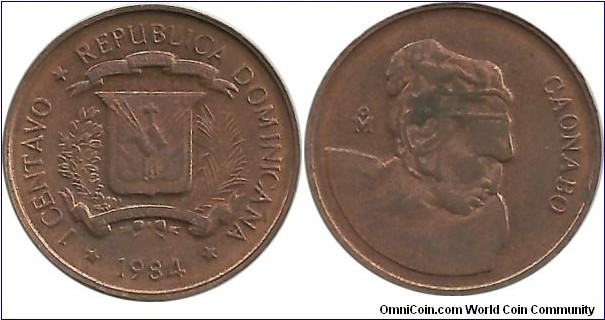 DominicanRepublic 1 Centavo 1984 - Human Rights