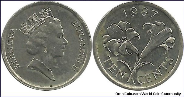 Bermuda 10 Cents 1987