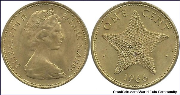 BahamaIslands 1 Cent 1966