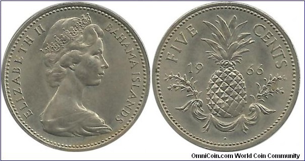 BahamaIslands 5 Cents 1966