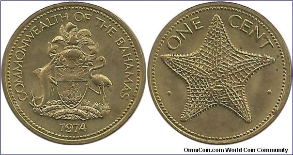 Commonwealth of the Bahamas 1 Cent 1974