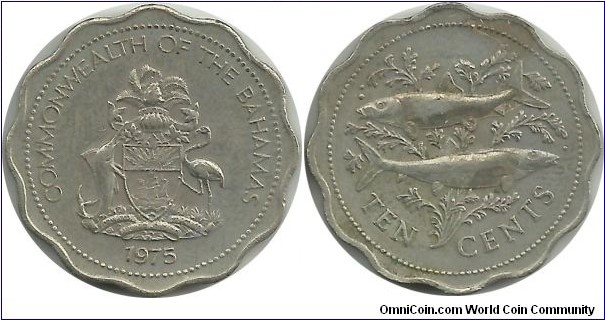 Commonwealth of the Bahamas 10 Cents 1975