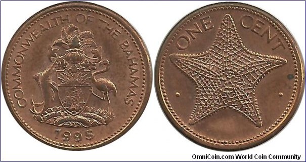 Commonwealth of the Bahamas 1 Cent 1995