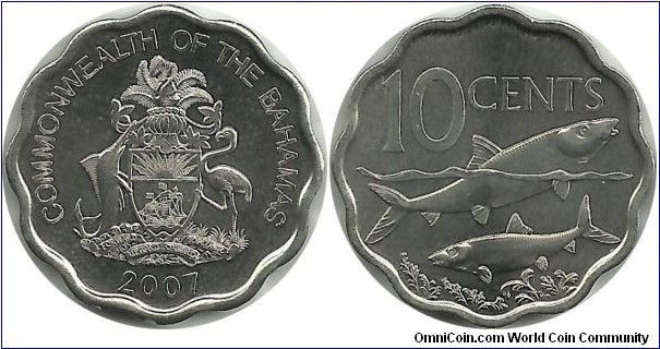 Commonwealth of the Bahamas 10 Cents 2007
