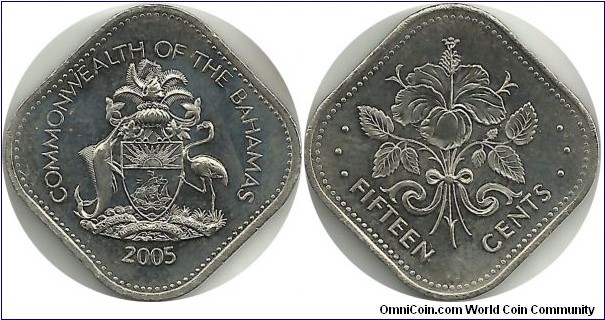 Commonwealth of the Bahamas 15 Cents 2005