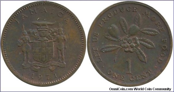 Jamaica 1 Cent 1971 FAO