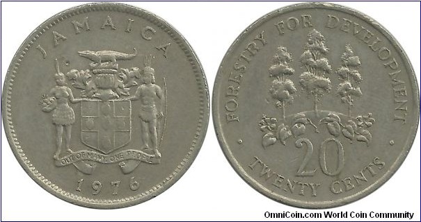 Jamaica 20 Cents 1976 FAO