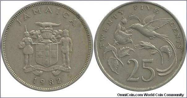 Jamaica 25 Cents 1982
