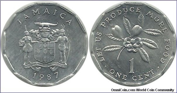 Jamaica 1 Cent 1987 FAO