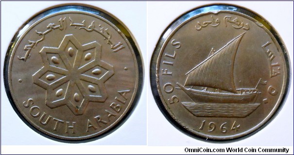 South Arabia 50 fils. 1964