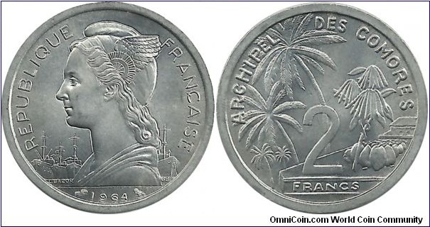 Comoros 2 Francs 1964