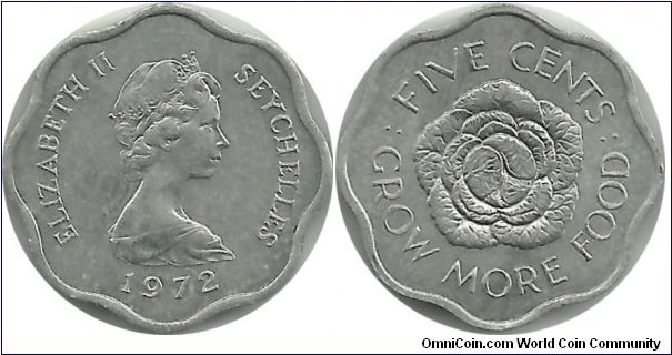 Seychelles 5 Cents 1972 - FAO