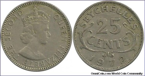 Seychelles 25 Cents 1972