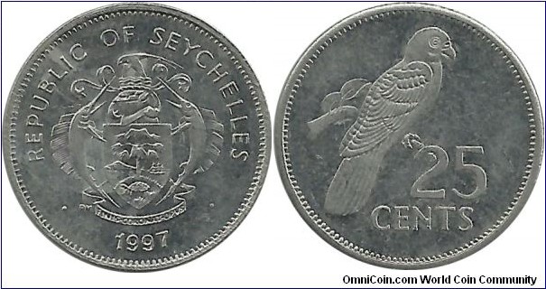Seychelles 25 Cents 1997