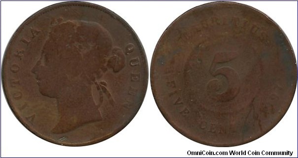 Mauritius 5 Cents 1897
