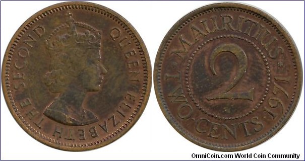 Mauritius 2 Cents 1971