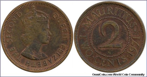 Mauritius 2 Cents 1971