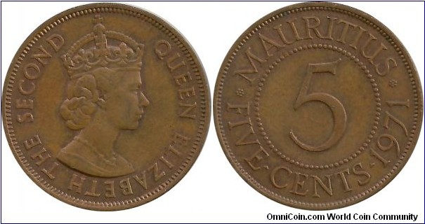 Mauritius 5 Cents 1971