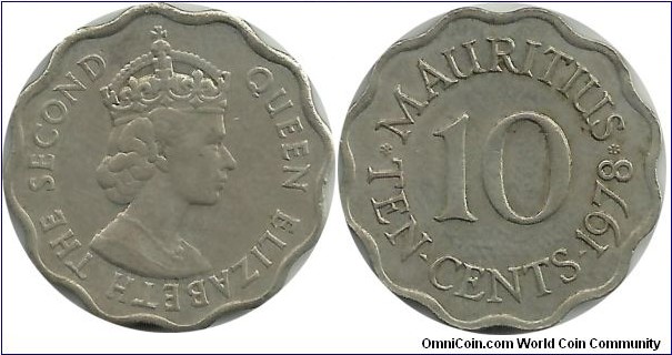 Mauritius 10 Cents 1978
