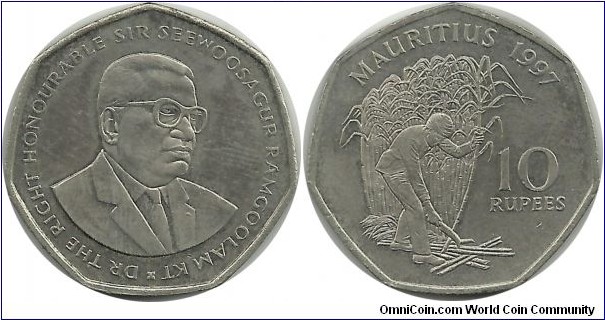 Mauritius 10 Rupees 1997