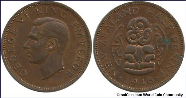 NewZealand ½ Penny 1946