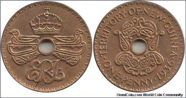 NewGuinea Territory 1 Penny 1936-Edward VIII