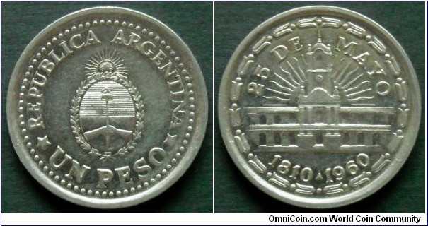 Argentina 1 peso.
1960, 150th Anniversary of Deposition of the Spanish Viceroy