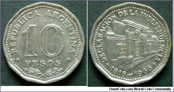 Argentina 10 pesos.
1966, Declaration of Independence