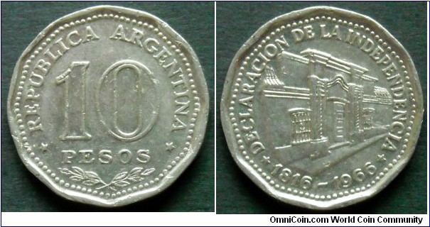 Argentina 10 pesos.
1966, Declaration of Independence