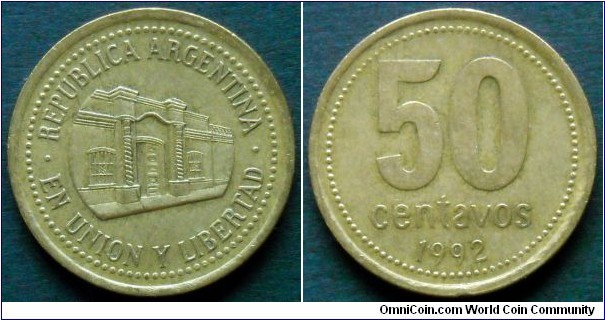 Argentina 50 centavos.
1992