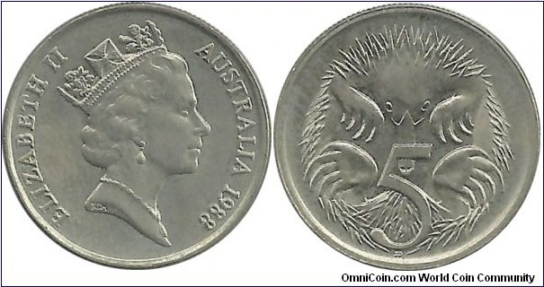 Australia 5 Cents 1988