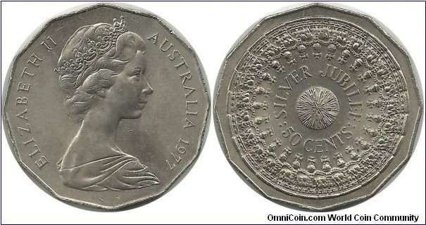 AustraliaComm 50 Cents 1977 - 25th Anniversary of the Accession of Queen Elizabeth II