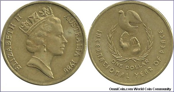 AustraliaComm 1 Dollar 1986 - International Year of Peace